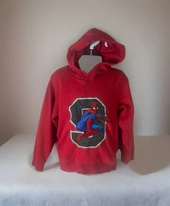 H&M Marvel Comics Youth Size 4-6 Y Red Spider-Man Patch Hoodie hooded Sweatshirt - Picture 1 of 9