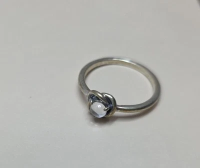 Pandora April Birthstone Ring Size 58 Eternity Circle ALE 925 Silver Genuine - Image 1 of 4