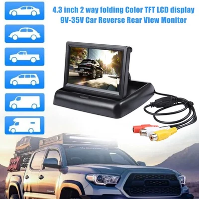 For Car Rear View Backup Reverse Camera 4.3" TFT LCD Foldable HD Screen Monitor - Image 1 of 4