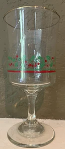 VINTAGE LIBBEY HOLLY GOBLET/STEMMED GLASS - ARBY'S - ca. 1980-90's - Picture 1 of 7