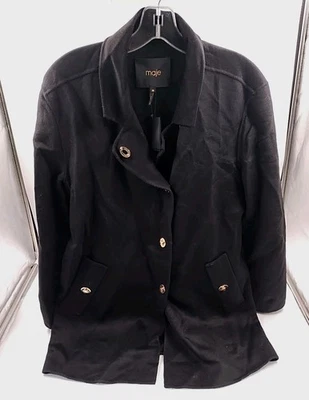NUEVO ABRIGO para mujer Maje mezcla lana - talla 38 - negro (#K2-E9) Foto 1 de 4