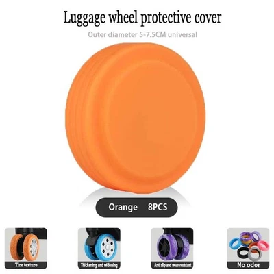 Cubierta de rueda de equipaje de silicona resistente al desgaste rueda silenciosa cubierta protectora Foto 1 de 4