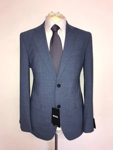 HUGO BOSS - Herren Slim Fit BLAU Sommer WOLLANZUG - 38 Reg - W32 L31 - Neu mit Etikett £545 - Bild 1 von 16