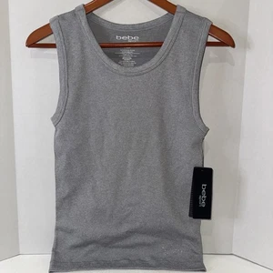 Bebe Sport nahtloses Tanktop mit Rundhalsausschnitt meliert grau Damengröße Small - Bild 1 von 8