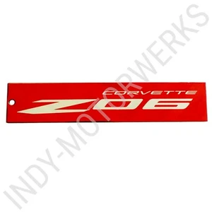 CORVETTE C8 ZO6 RED METAL MAGNET EMBLEM SIGN CHROME POWDER 7.5" X 1.75" Z06 - Picture 1 of 8