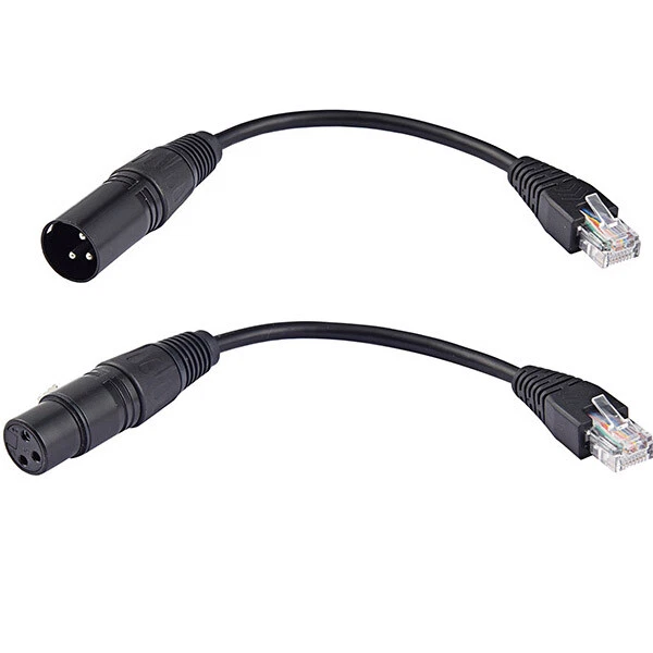 XLR 3Pin to RJ45 Male Female Network Connector Adapter Jack Converter Ethernet - Image 1 of 3