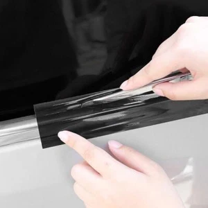 5m Glanz Schwarz Wrap Verdunkelung Auto Van De Chrom Grill Zierleiste Streifen Band Kit - Bild 1 von 8