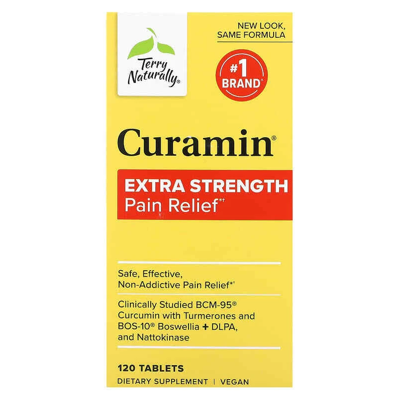 2 X Terry Naturally, Curamin, Extra Strength Pain Relief, 120 таблеток - Изображение 1 из 3