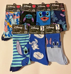 NEW ~ DISNEY ~ "STITCH" ~ CREW SOCKS ~ SIZE 9-13 ~ CHOOSE 1 or ALL ~ 1+ SHIP - Picture 1 of 19