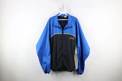 Chaqueta cortavientos vintage años 90 Asics para hombre XL reflectante bloque de color Foto 1 de 4