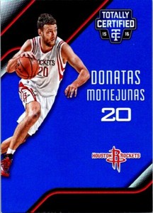 2015-16 Panini Totally Certified Mirror Blue Donatas Motiejunas 06/99 Houston