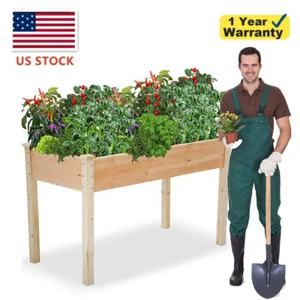 Elevated Wood Planter Box Garden Raise Bed Garden Grow Box Kit 49x24x30 Inch - Picture 1 of 8