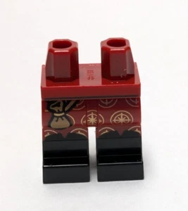 Lego - Minifigur Beine - dunkelrot, gold, schwarze Stiefel, Pirat, Beutel - Bild 1 von 1
