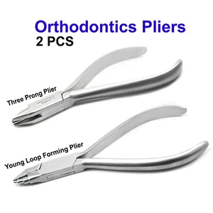 Set of 2 Orthodontics Pliers Three Prong Aderer & Young Loop Forming Pliers - Picture 1 of 3