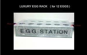 CRUSHED DIAMOND EGG RACK EGGS HOLDER TRAY STAND HOLDS 12 EGGS GLITTER SHINY GIFT - Picture 1 of 4