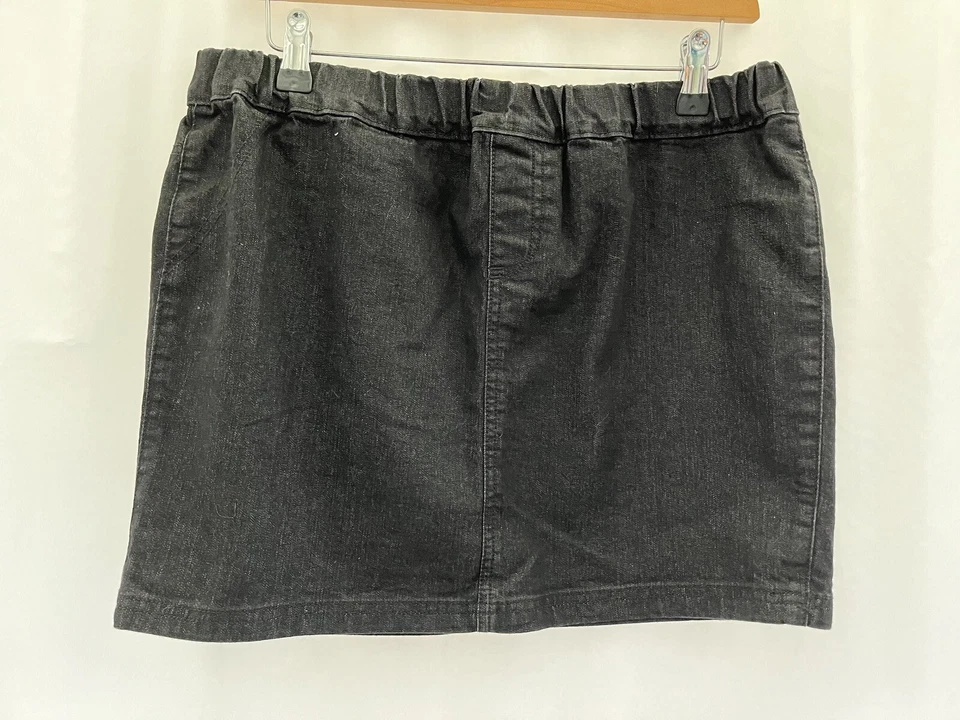 F&F Black Denim Mini Skirt Size 12 Cotton Blend - Image 1 of 4