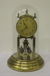 Orologio a torsione 400 giorni in ottone con cupola vetro - parigina - sveglia. - Foto 1 di 5