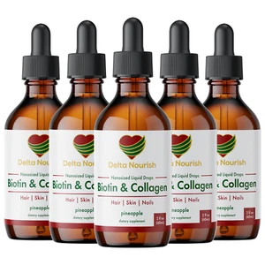 Biotin & Collagen Drops for Hair, Skin & Nails Health Vitamins Supplement 5Pack - Picture 1 of 9