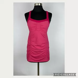 Athleta Donna XS Rosa Reggiseno Integrato Scrunch Ruched Activewear Canotta Atletica JU - Foto 1 di 11