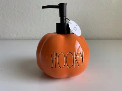 Dispensador de loção de sabão de abóbora Rae Dunn “assustador” Halloween 2022 NOVO - Imagem 1 de 4