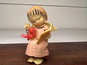 Vintage Angel Reading To Bird Plastic Hanging Ornament Christmas Tree Decor - Picture 1 of 8