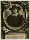 Antique Master Print-PORTRAIT-JEREMIAS DECKER-POET-Van Halen-Rembrandt-ca. 1720