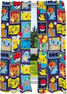 Kids Room Window Curtains Drapes Set, 82 X 63 In, Pokemon - Picture 1 of 35