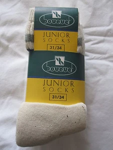 Brandneu mit Etikett 25 Paar "DOUQUE JUNIOR" CREMEFARBENE SOCKEN - VERSCHIEDENE GRÖSSEN - KOSTENLOSER VERSAND NUR UK - Bild 1 von 4