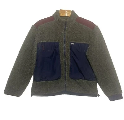 Chaqueta FIGS Selwyn Sherpa Talla XL Pesada Cremallera Completa Verde Azul Granate Edición Limitada Foto 1 de 4