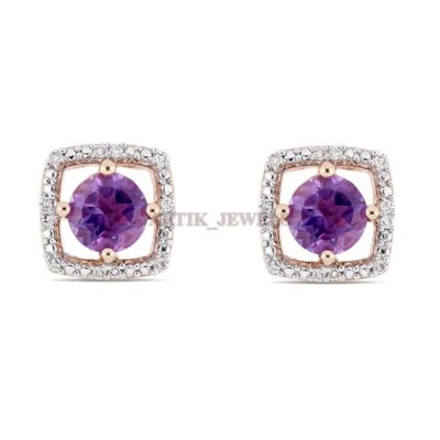 Natürlich Amethyst Edelstein Mit Vergoldet 925 Sterling Silber #1827 - Bild 1 von 3