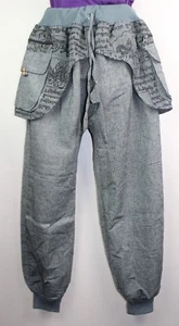 Pantalones elásticos de combate hippie boho yoga de carga ancha festival informal VC1811 - Imagen 1 de 4