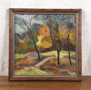Paisaje de otoño, árboles, pintura al óleo original, artista ucraniano - Imagen 1 de 9