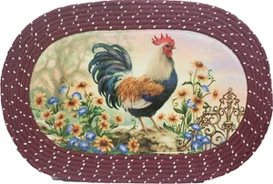 Ovaler geflochtener Küchenboden Teppich (20"x30") Country Charm Hahn & Sonnenblumen, CE - Bild 1 von 14