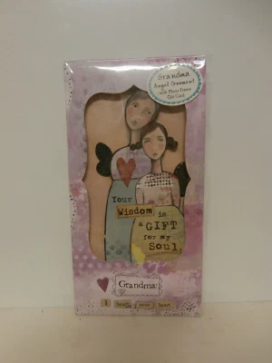 Demdaco Kelly Rae Roberts Grandma Angel Ornament With Photo Frame Gift Card - Image 1 of 3