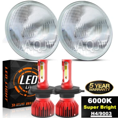 For Dodge D100 D150 D200 D300 Dart Ramcharger Pickup Pair 7" inch LED Headlights Foto 1 de 4