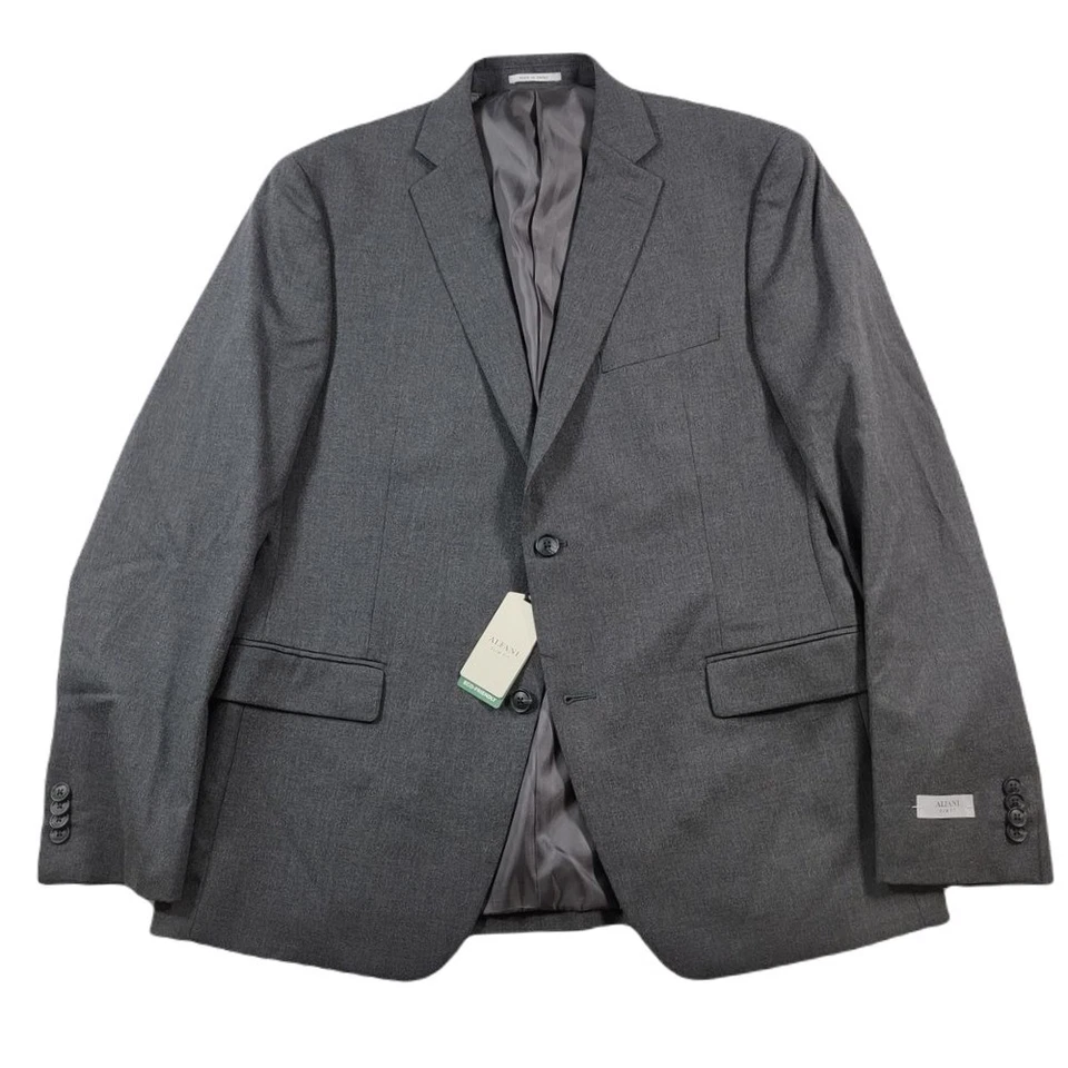 Alfani Men's Gray Solid Stretch Slim-Fit Sport Coat Suit Jacket Size 42R