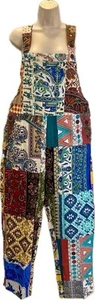 Sacred Threads Hippie Boho Festival Patchwork Jumpsuit Overalls  225176 A - Picture 1 of 11