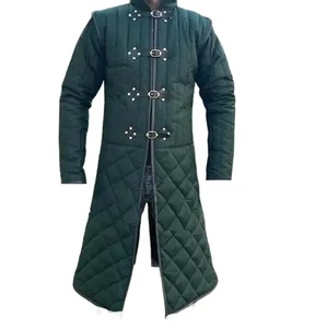 Medieval Gambeson Coat Full Sleeves Thick Padded Aketon Cotton Fabric Armor LARP - Picture 1 of 4