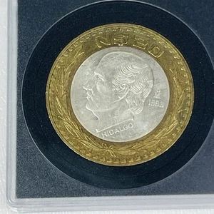 Mexico 1993 N$20 Pesos Hidalgo Bimetallic Bronze Ring Silver Center .925 - Picture 1 of 6