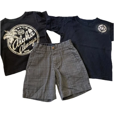 Camisetas Maui construídas e shorts bermuda xadrez Volcom tamanho 2T *Veja descrição* - Imagem 1 de 4