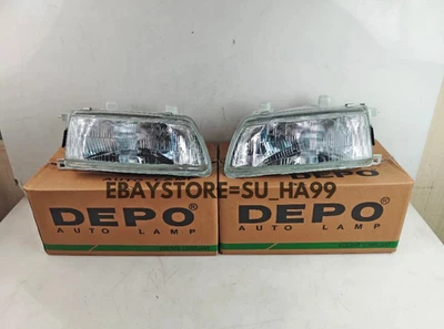 DEPO 1 Pair Headlight Lamp For Honda Civic EF ED EE EF2 EF8 EF9 1990-1991 Glass - Image 1 of 4