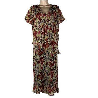R&K Originals Dress Women's Size 14 Short Sleeve Knee Length Layered Chiffon - Image 1 of 4