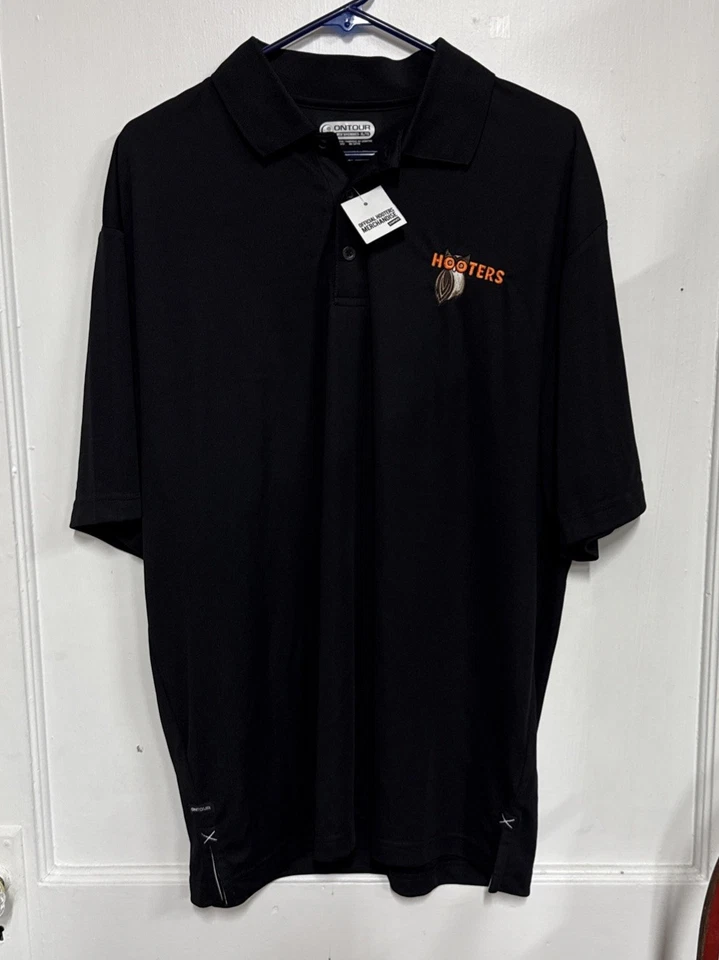 Camisa polo HOOTERS preta Murano adulto GG OnTour 16252 - Imagem 1 de 4