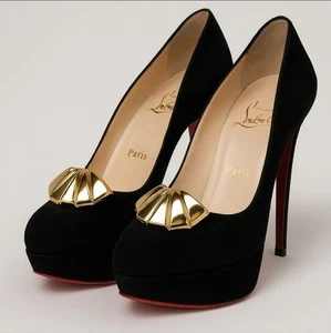 Vintage 80er Gold Skulptur Schuhclips Art Deco Revival Statement Zubehör - Bild 1 von 5