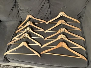 Lot Of 10 Vintage Wooden Hangers - Picture 1 of 7