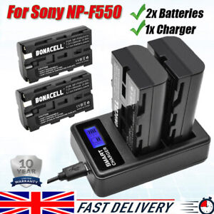 2x NP-F550 Battery & Charger For Sony NP-F330 NP-F530 NP-F570 NP-F730 NP-F750 PT