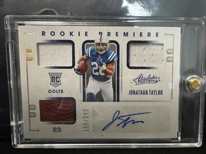 2020 Panini Absolute - Rookie Premiere Materials Jonathan Taylor (AU, MEM, RC) - Picture 1 of 2