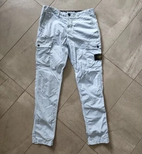 Sky Blue 6 Pocket Slim Stone Island elastane cargo pants 32 tech Baby Black Grey - Picture 1 of 11