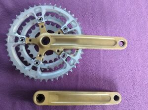 VGC Retro Raceface Turbine Forged Chainset cranks triple ring 175mm 9 speed Gold