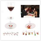 Christmas Holiday XMAS Charms Glass Wine Glass Ornaments Table Decoration Set FW